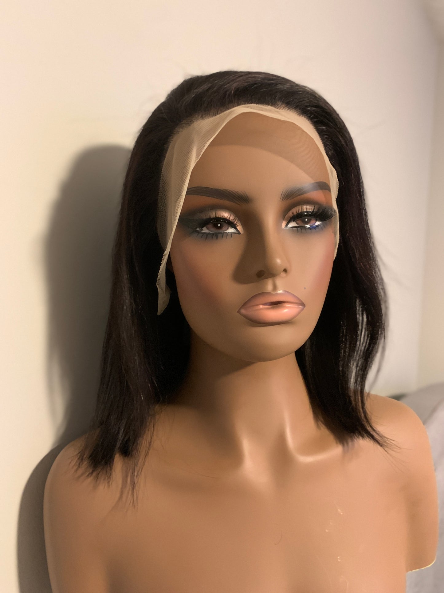 12” black lacefront wig